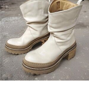 Free People Cream Platform Boots